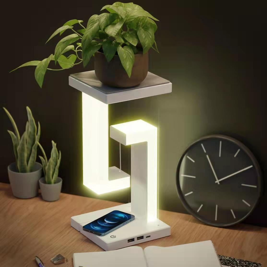 Creative Smartphone Wireless Charging Suspension Table Lamp Balance Lamp Floating For Home Bedroom - Glow Home