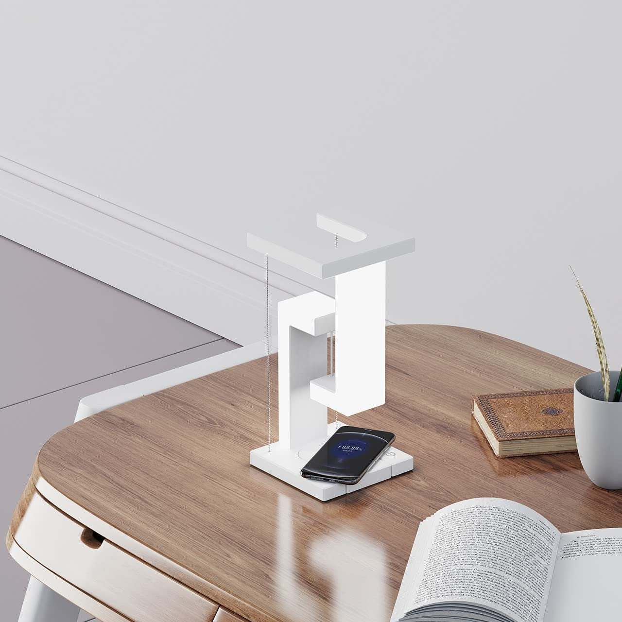 Creative Smartphone Wireless Charging Suspension Table Lamp Balance Lamp Floating For Home Bedroom - Glow Home