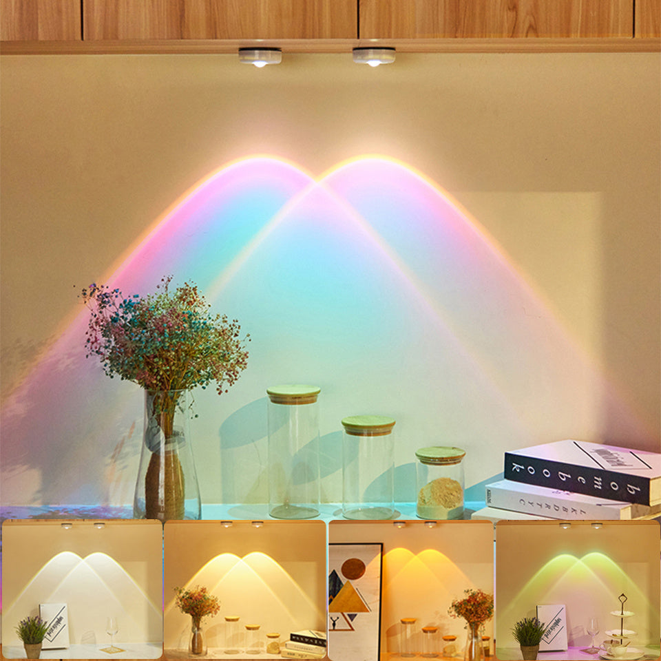 Led Lights Wireless Closet Kitchen Lights Under Furniture Battery Powered Sunset Nightlight Wall Lamp Bedroom Decoration Cabinet - Glow Home