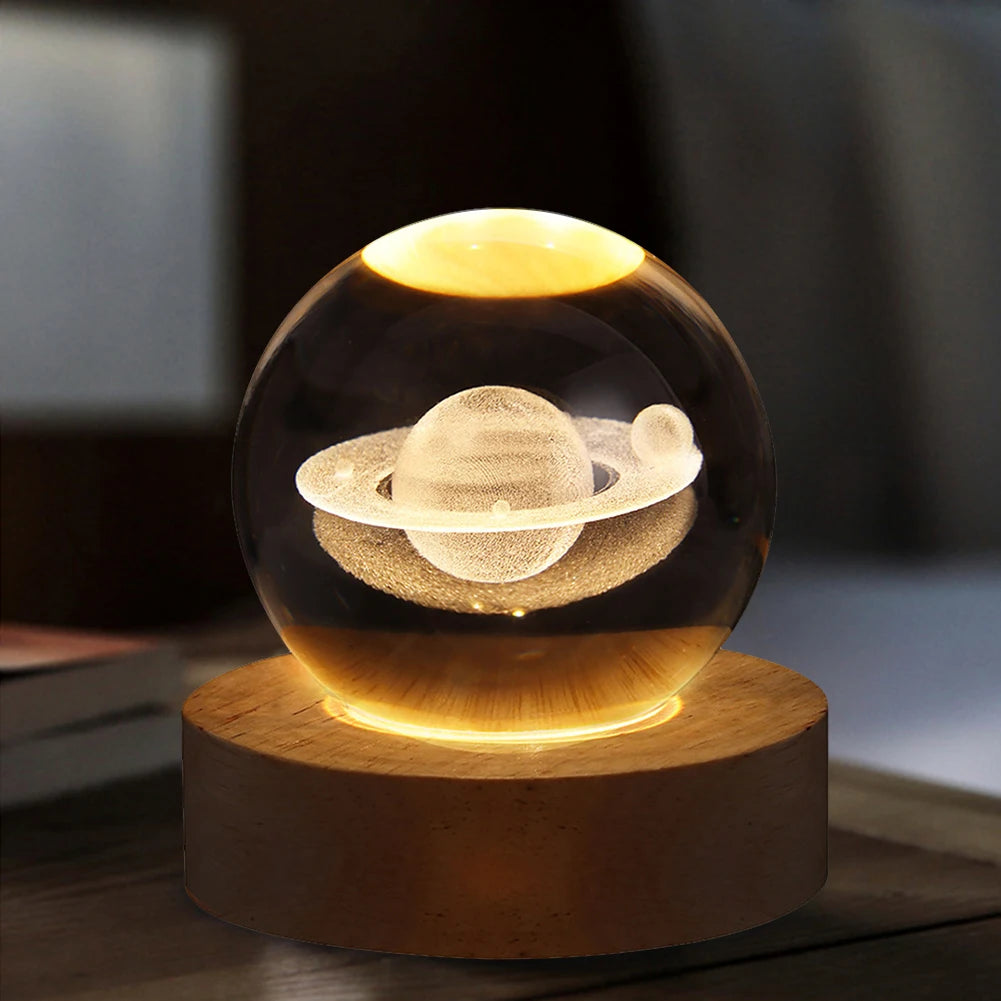 3D Glowing Crystal Ball - Space Designed Light - Glow Home