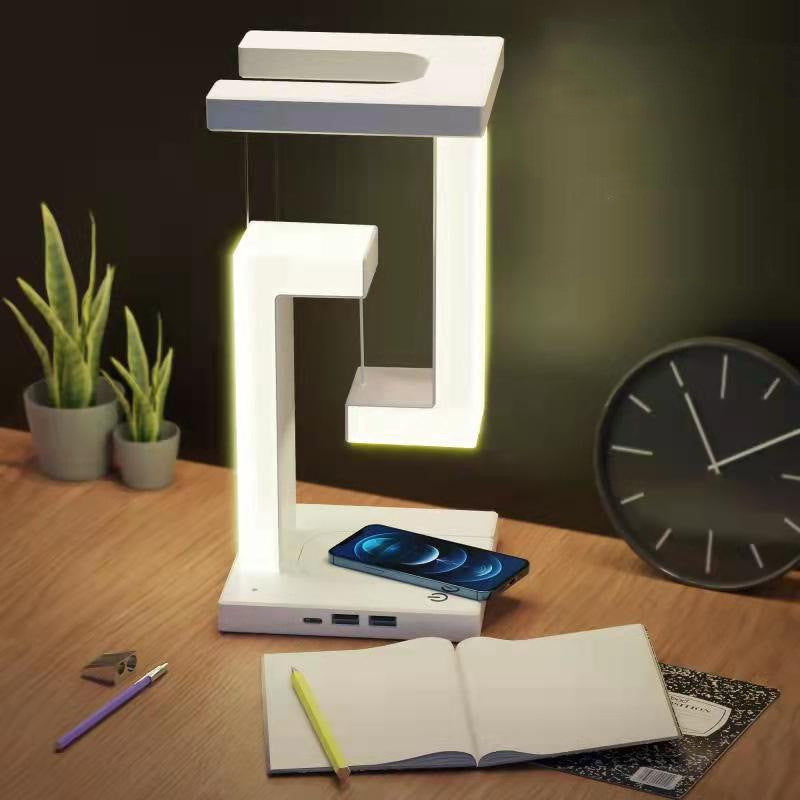 Creative Smartphone Wireless Charging Suspension Table Lamp Balance Lamp Floating For Home Bedroom - Glow Home